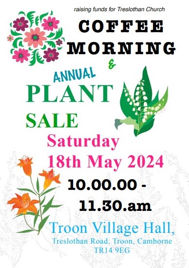Plant sale and coffee Morning May&nbsp;18th